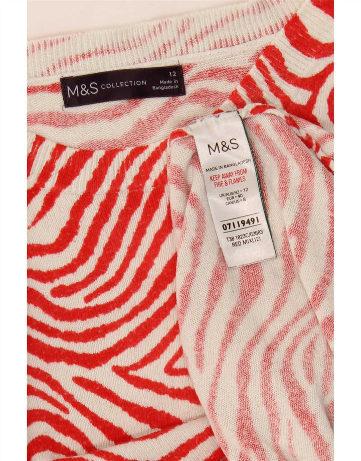 Marks & Spencer ženski džemper s okruglim izrezom UK 12 srednje crvene boje