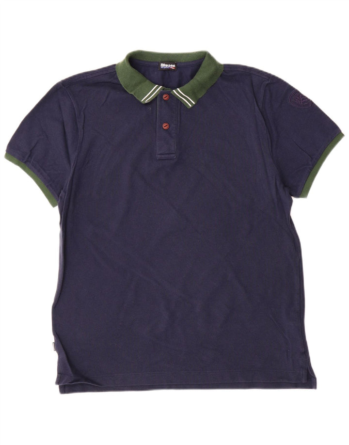 Blauer muška polo majica, veliki tamnoplavi pamuk