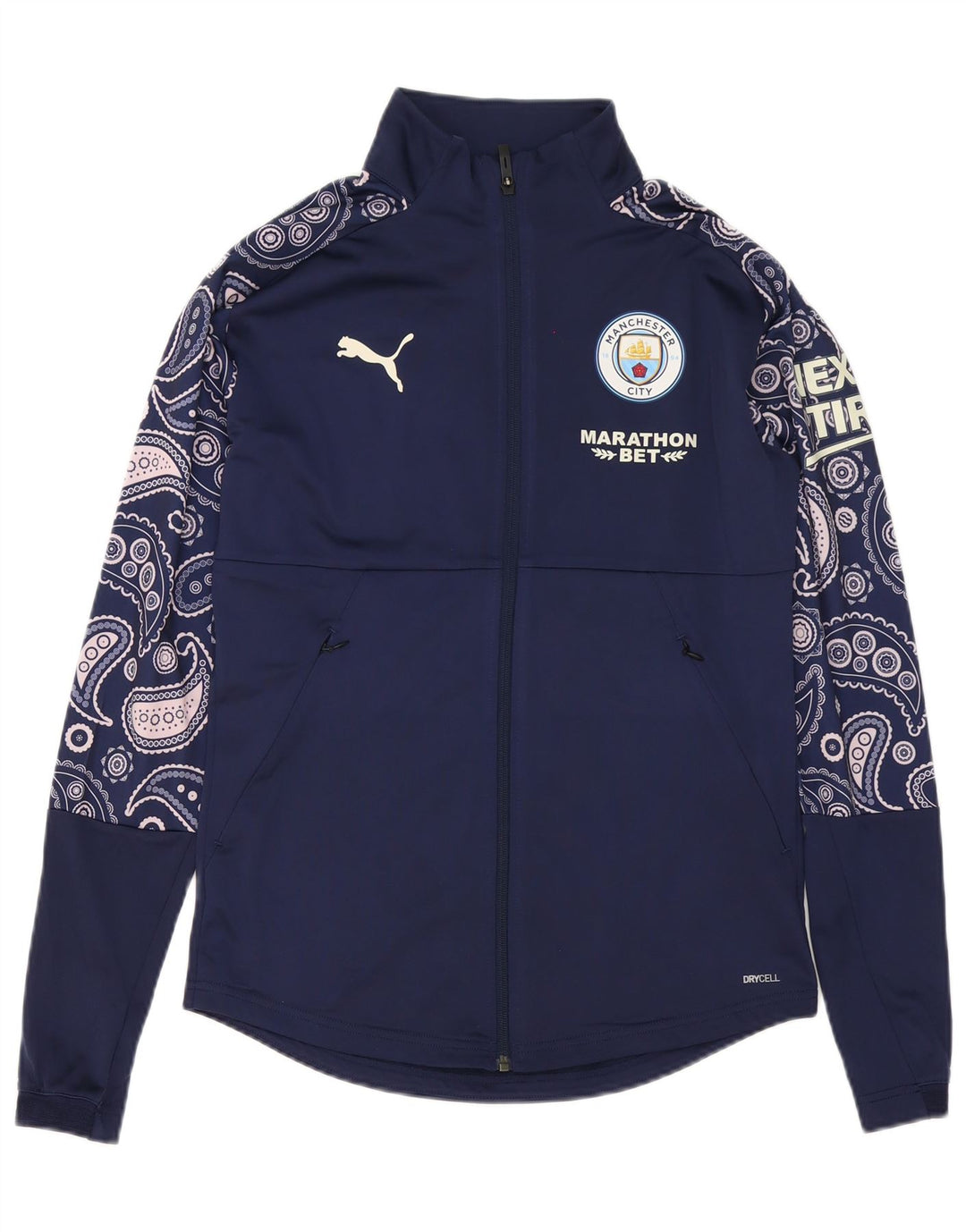 Puma muška trenirka s grafičkim motivima, mala tamnoplava jakna od paisley poliestera