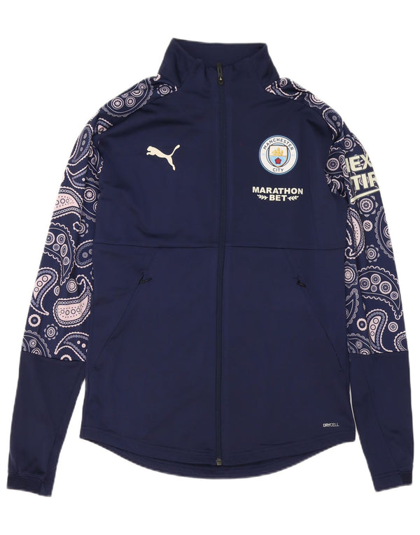 Puma Mens Graphic Tracksuit Top Jacket Small Navy Blue Paisley Polyester