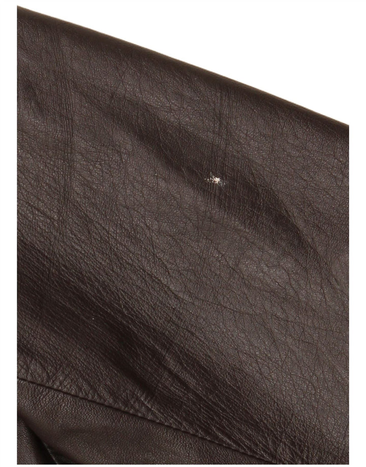 Vintage ženska kožna jakna s 3 gumba UK 18 XL smeđa koža