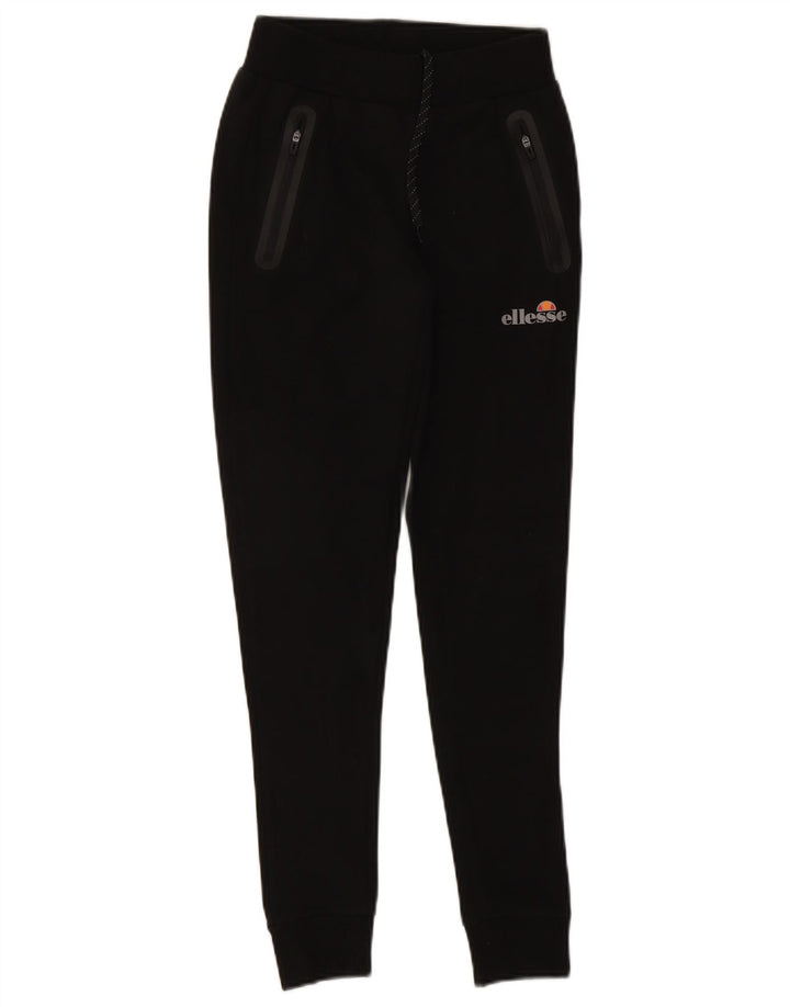 ELLESSE Womens Tracksuit Trousers Joggers UK 6 XS Black Cotton Vintage Ellesse and Second-Hand Ellesse from Messina Hembry 