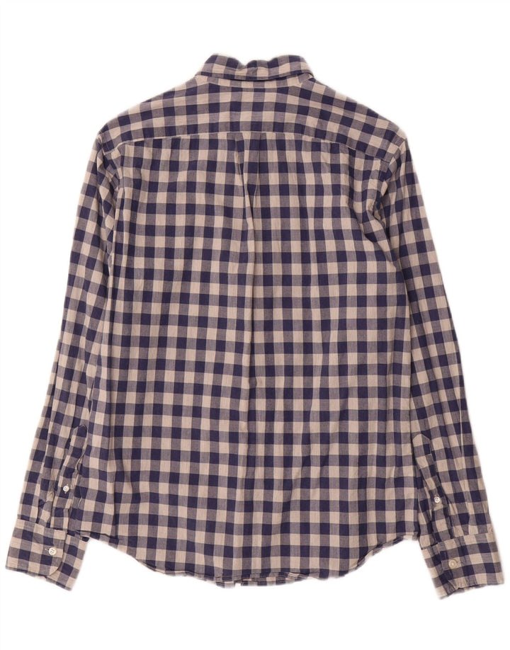 J. CREW Muška tanka košulja Mala tamnoplava gingham pamuk