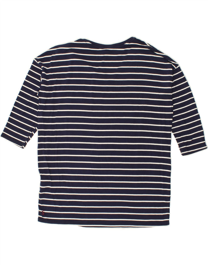 JOULES Womens Oversized Top 3/4 Sleeve UK 10 Small  Navy Blue Striped Vintage Joules and Second-Hand Joules from Messina Hembry 