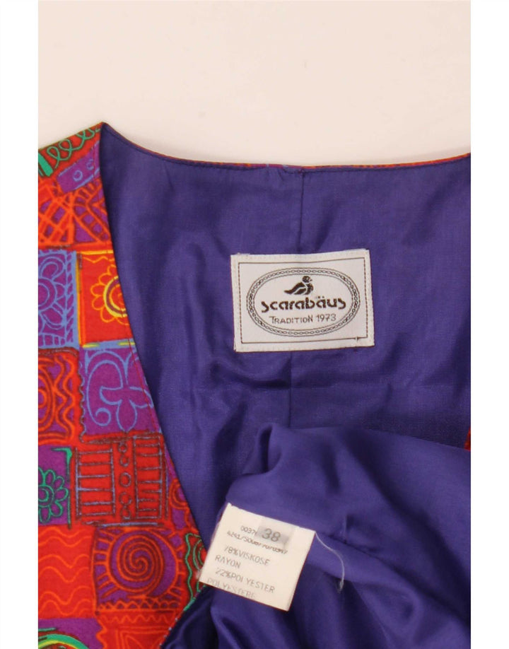 Vintage ženski prsluk EU 38 srednje crvene patchwork viskoze