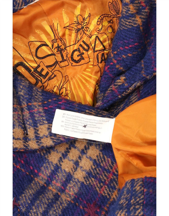 Desigual ženski kaput UK 10 Small Blue Check Wool