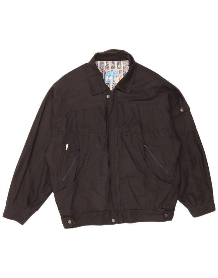 VINTAGE Muška bomber jakna UK 40 Veliki crni pamuk