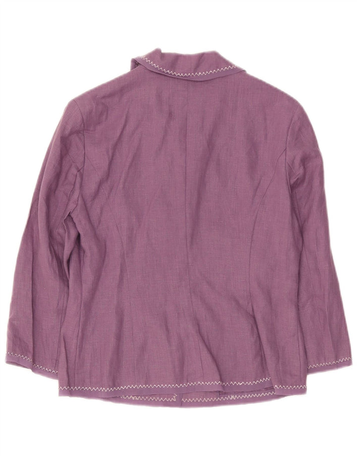 Laura Ashley Ženska jakna s 3 gumba UK 8 Mala ljubičasta posteljina
