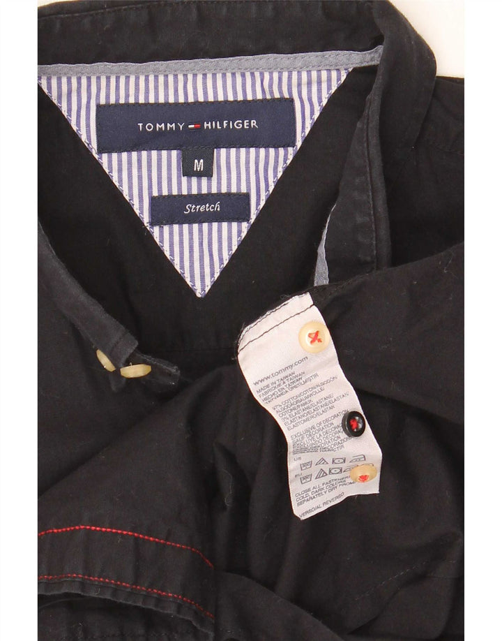 Tommy Hilfiger muška rastezljiva košulja srednje crne pamučne boje