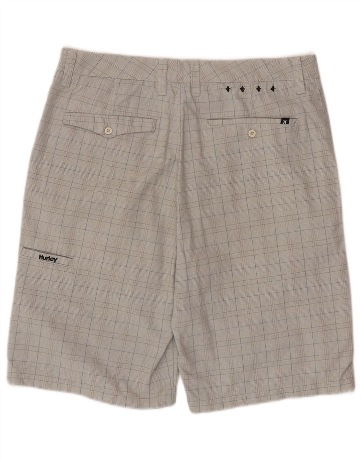 HURLEY Muške kargo kratke hlače W32 srednje sivi karirani poliester