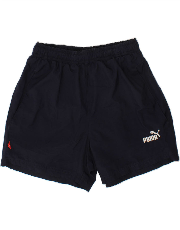 PUMA Boys Sport Shorts 11-12 Years Navy Blue Polyester Vintage Puma and Second-Hand Puma from Messina Hembry 