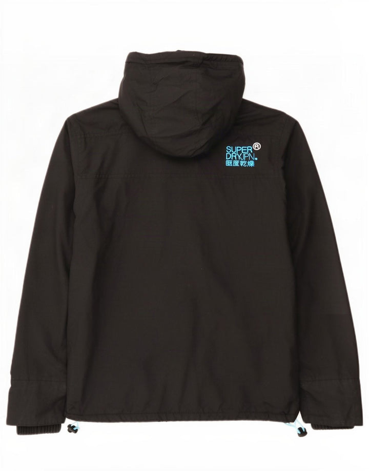 Superdry ženska vjetrovka s kapuljačom UK 14 Srednje crni najlon