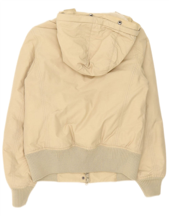 Woolrich ženska prevelika podstavljena jakna s kapuljačom UK 10 Small Beige Cotton