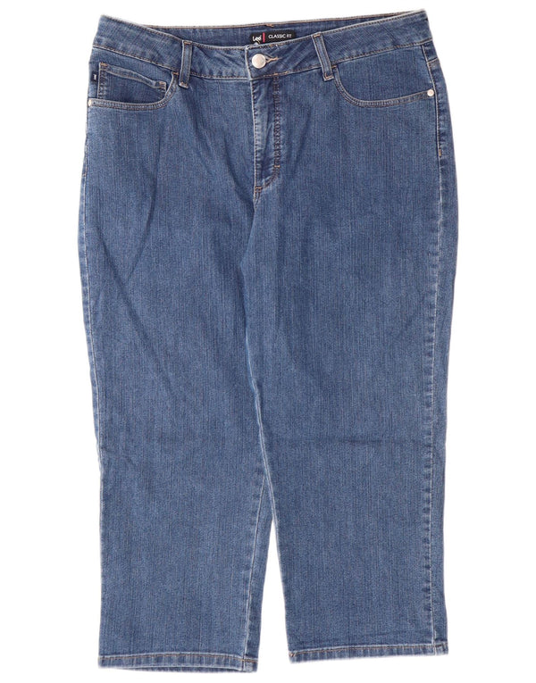 LEE Ženske klasične kapri traperice US 16 2XL W34 L22 plavi pamuk
