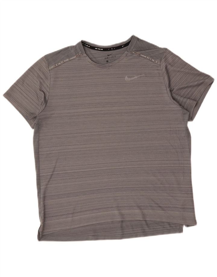 Nike Dri Fit majica kratkih rukava s velikim sivim prugama od poliestera