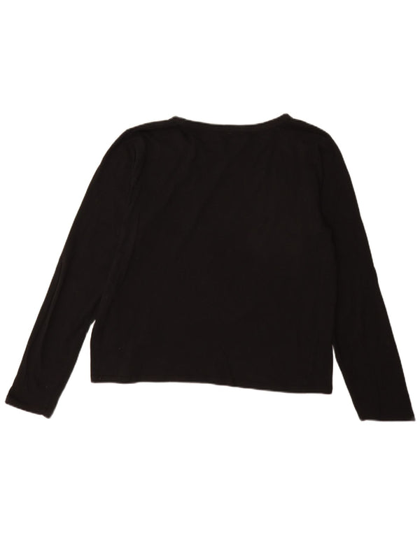 Zara ženski top dugih rukava UK 18 XL crni pamuk