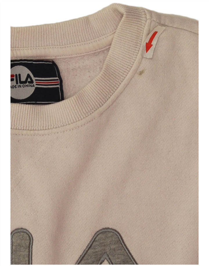 Fila ženski džemper prekomjerne kratke majice UK 16 Large Off White