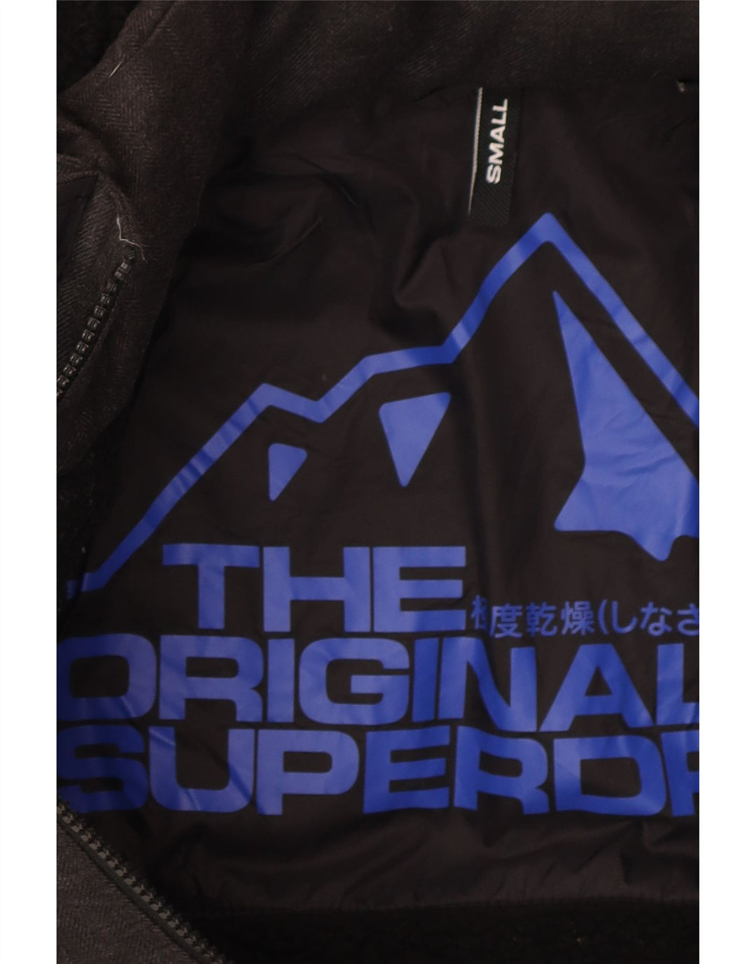 Superdry muška podstavljena jakna s kapuljačom UK 36 mali sivi poliester