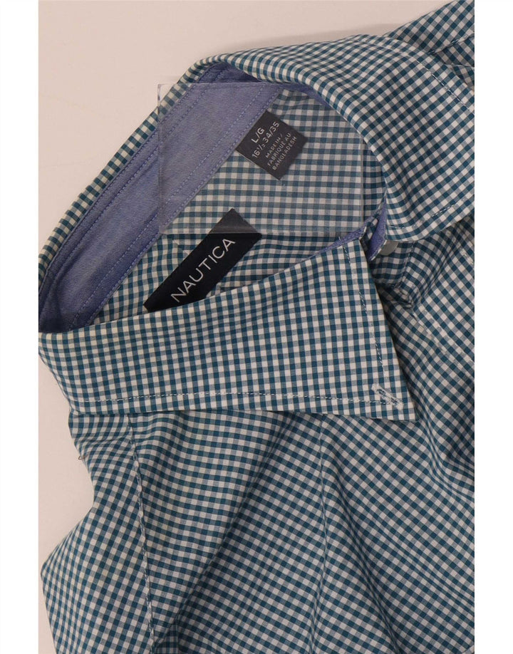 Nautica muška košulja veličine 16 1/2 veliki plavi gingham pamuk