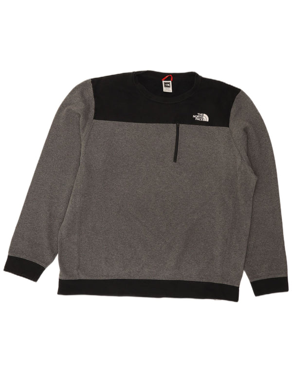 The North Face Mens Sweatshirt Jumper 2XL Grey Colourblock Cotton Modern
