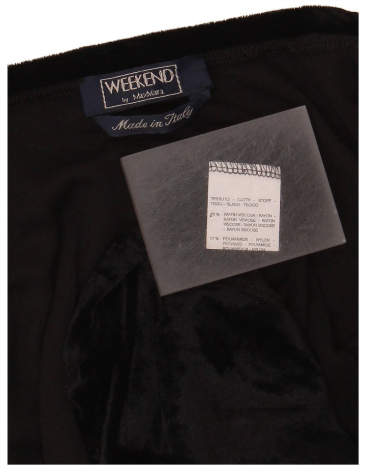 Max Mara ženska majica od velura za vikend 3/4 rukava UK 16 velika crna svila