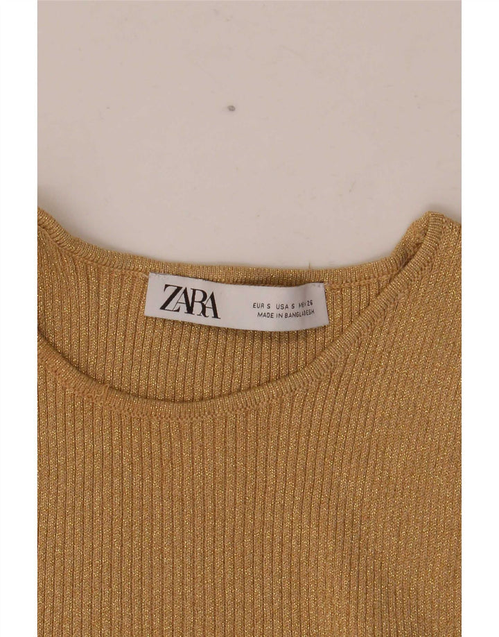 Zara ženski kratki prsluk UK 8 Small Beige