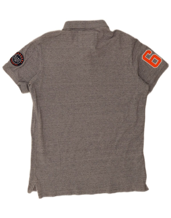 Superdry muška polo majica s grafičkim motivima 2XL sivi pamuk
