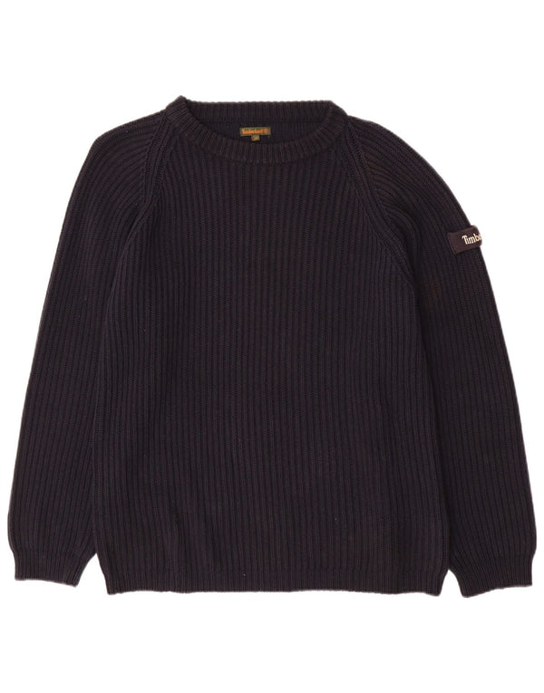 TIMBERLAND Ženski džemper s brodskim izrezom UK 14 Veliki tamnoplavi pamuk