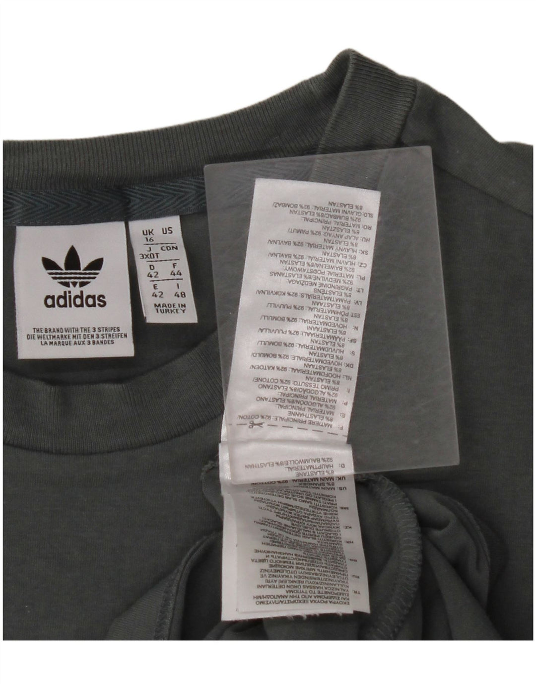 ADIDAS Ženska majica kratkih rukava s grafičkim motivima UK 16 Large Grey Cotton
