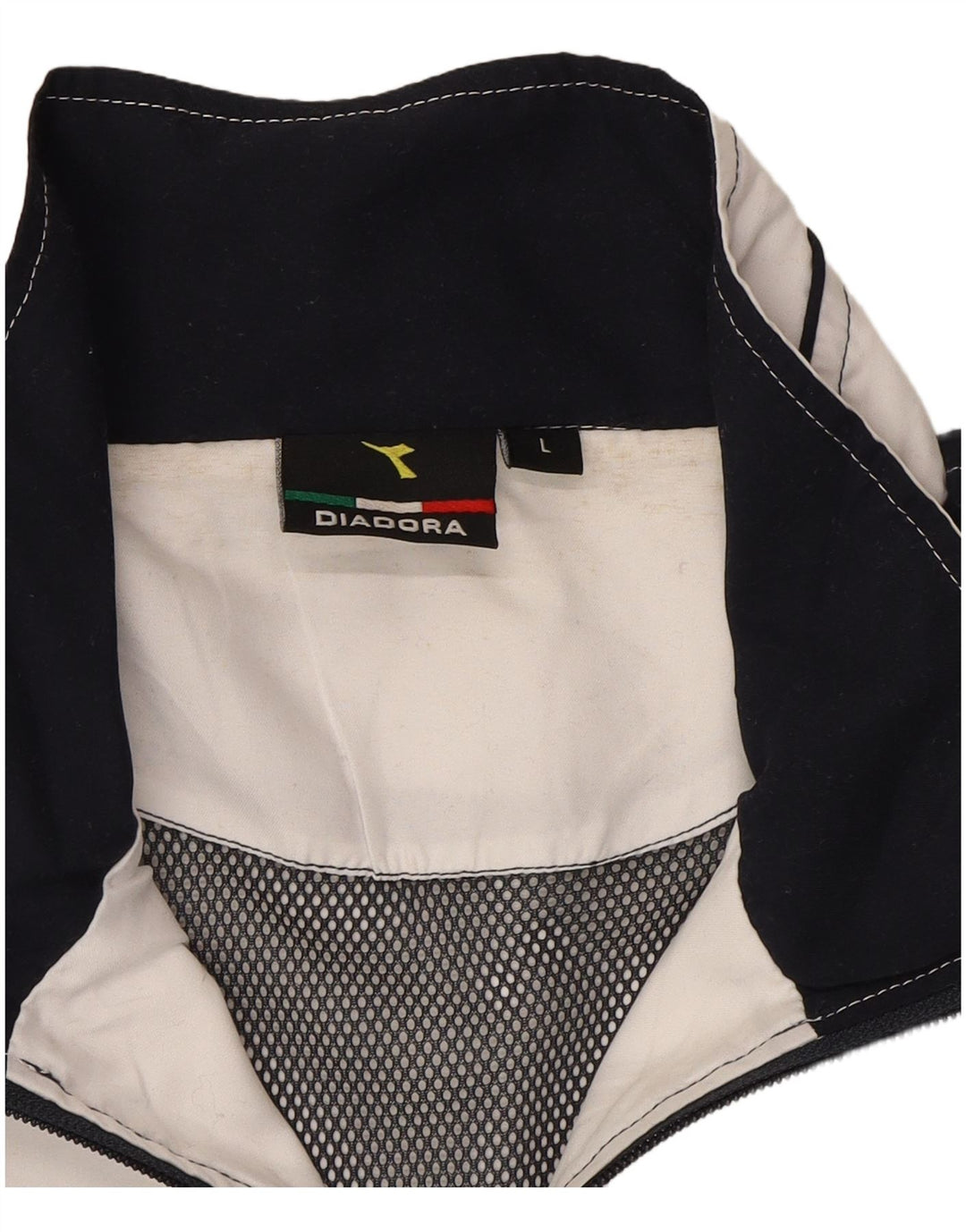 DIADORA Womens Tracksuit Top Jacket UK 16 Large White Colourblock