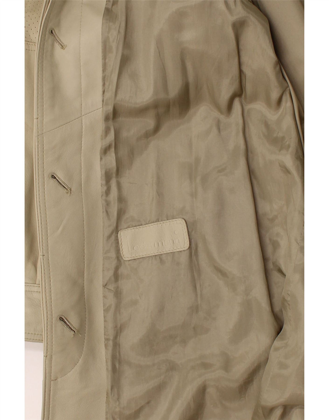 VINTAGE ženski kožni kaput UK 18 XL bež