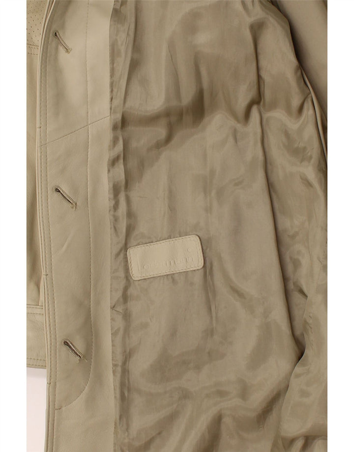 VINTAGE ženski kožni kaput UK 18 XL bež