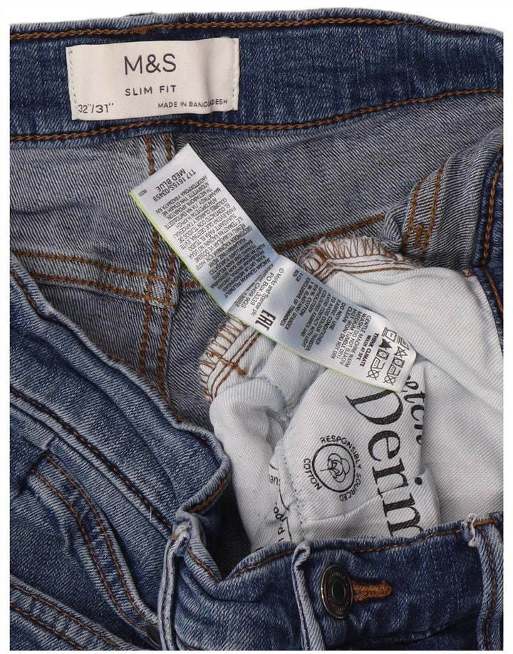 MARKS & SPENCER muške uske traperice W32 L29 plave pamučne klasične