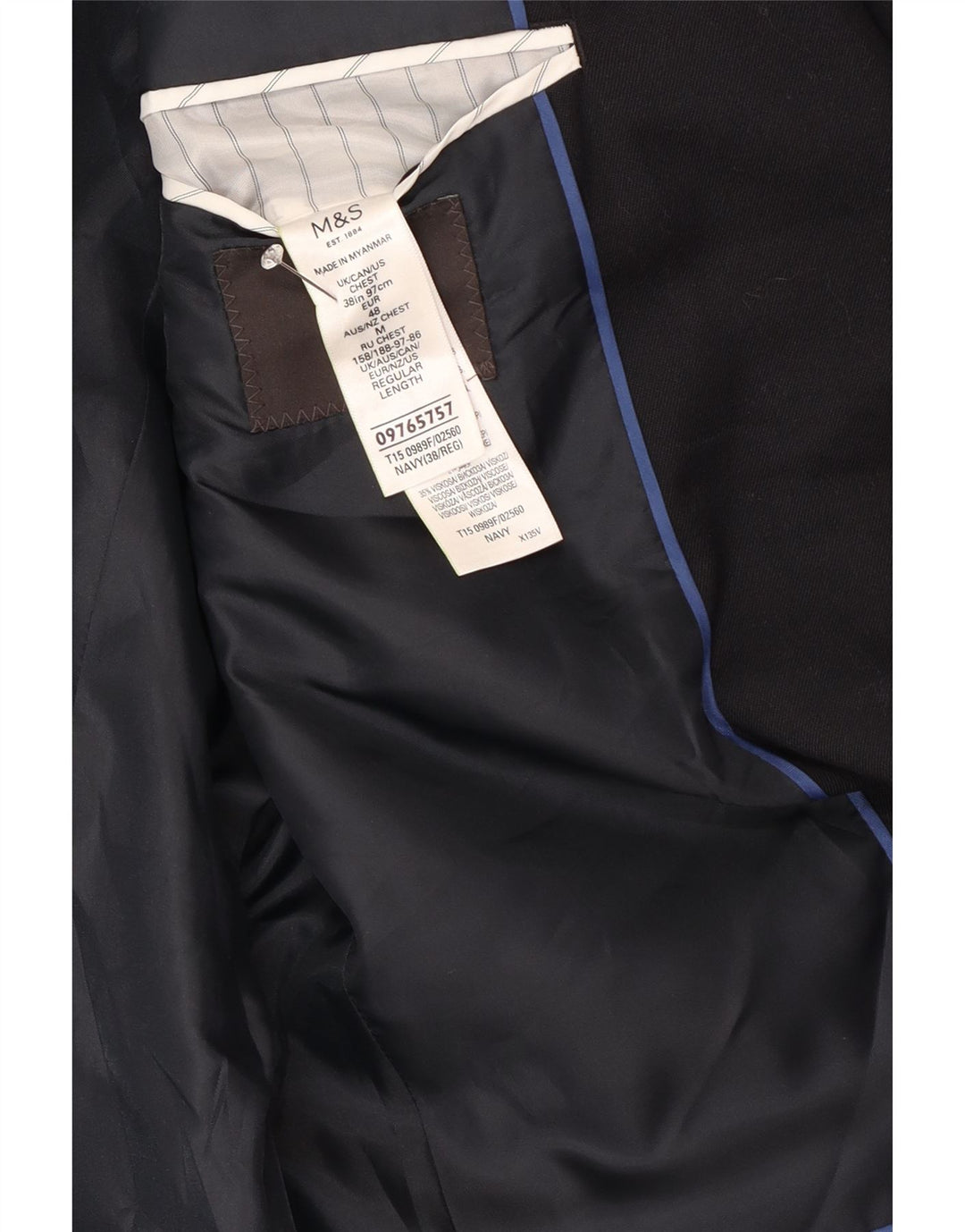 Marks & Spencer muška jakna s 2 gumba UK 38 Srednje tamnoplava