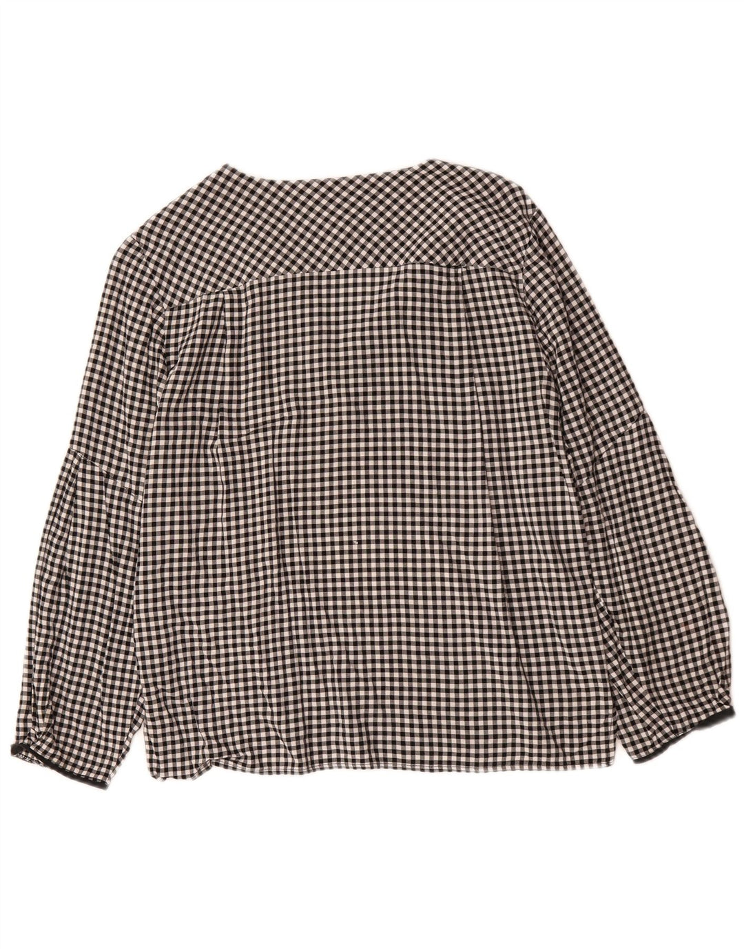 ZARA Womens Long Sleeve Blouse Top UK 14 Medium Black Gingham