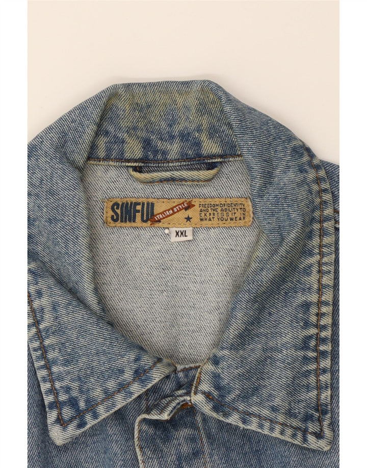 SINFUL Mens Denim Jacket UK 44 2XL Blue Cotton Vintage Sinful and Second-Hand Sinful from Messina Hembry 