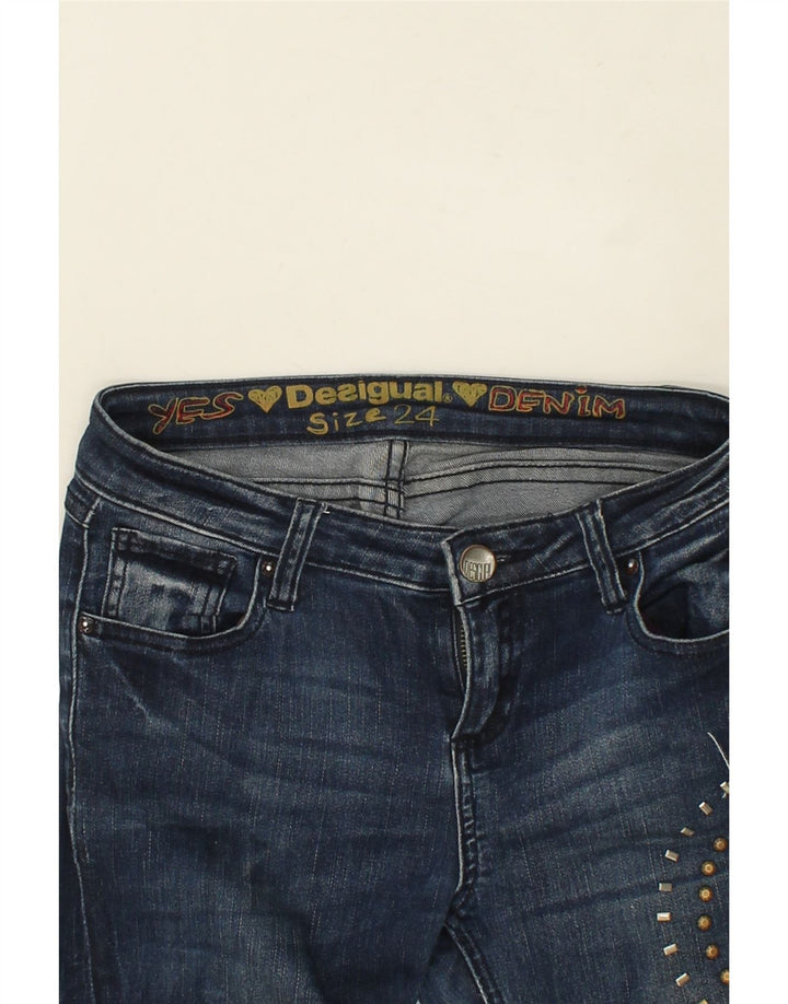 DESIGUAL Womens Skinny Jeans W24 L28  Blue Vintage Desigual and Second-Hand Desigual from Messina Hembry 