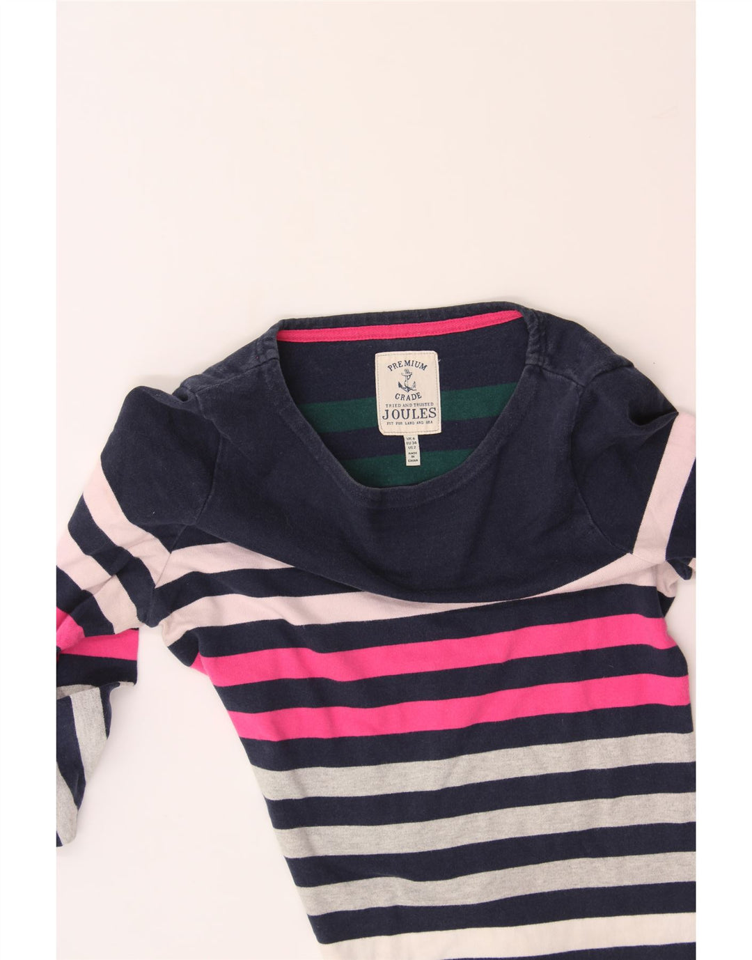 JOULES Womens Top Long Sleeve UK 6 XS Multicoloured Striped Vintage Joules and Second-Hand Joules from Messina Hembry 