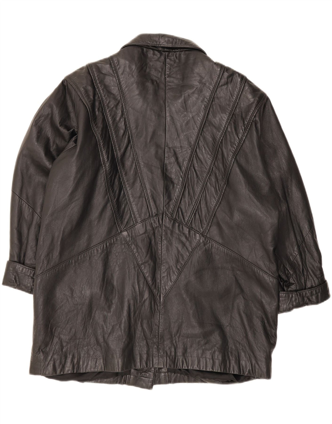 Vintage ženska kožna jakna IT 48 XL crna koža