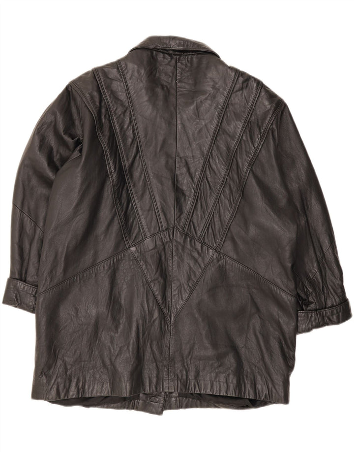 Vintage ženska kožna jakna IT 48 XL crna koža