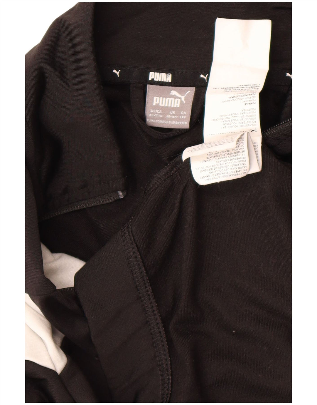 Gornja jakna trenirke Puma za dječake 15-16 godina, crna poliesterska boja