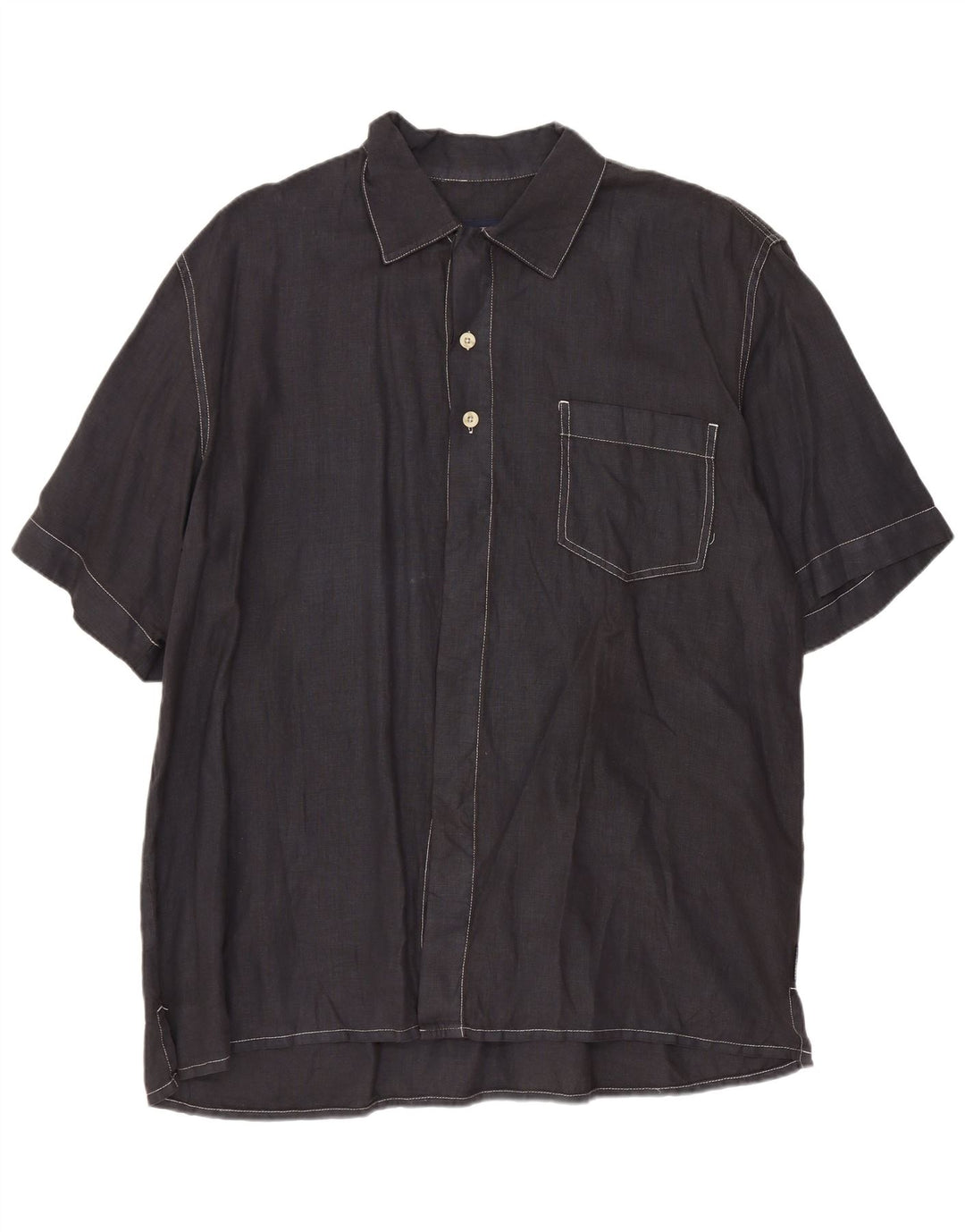 Cerruti muška košulja kratkih rukava Large tamnoplavi lan