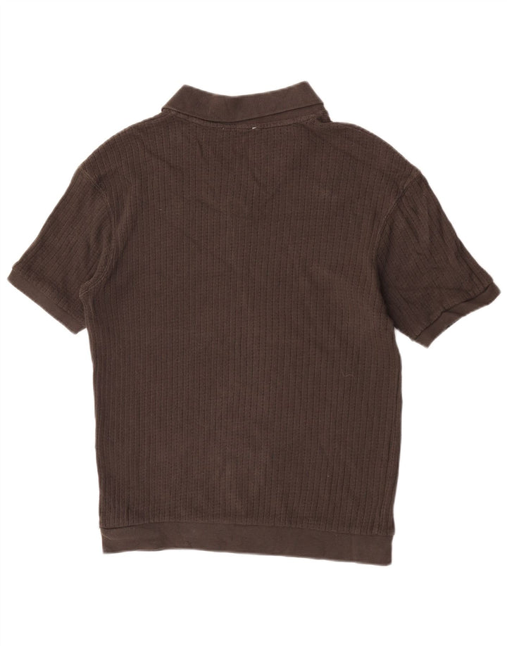 Zara muška polo majica mala, smeđa pamučna