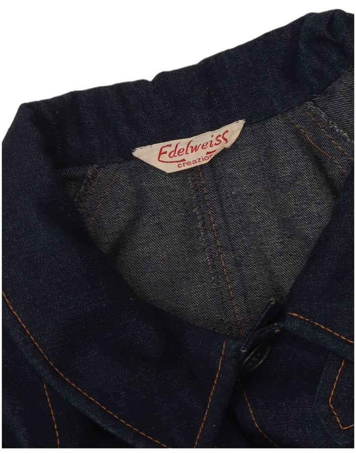 VINTAGE muški preveliki traper kaput UK 18 XL tamnoplavi