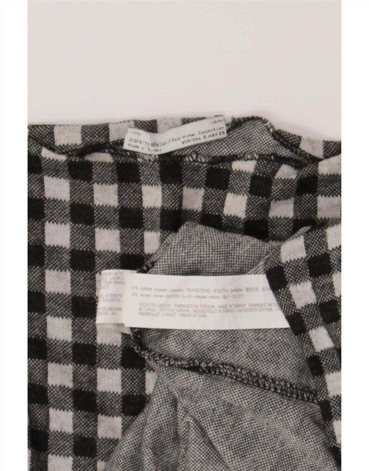 Prevelika ženska majica dugih rukava Zara Trafaluc UK 10 Mala crna gingham