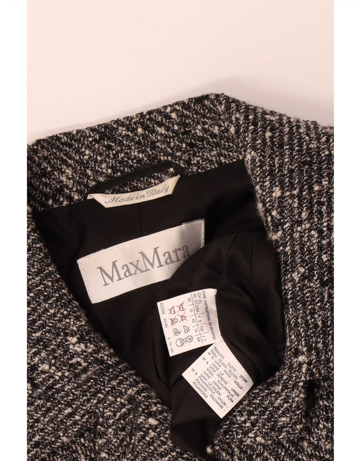 Max Mara ženski kratki sako sa 4 gumba UK 14 Srednje siva vunena fleka