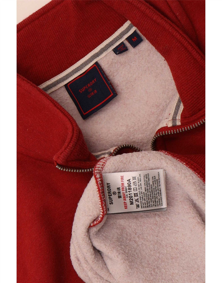 Superdry muška majica s izrezom i srednjim crvenim pamukom