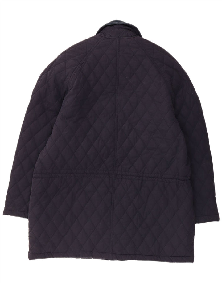 Vintage muška prošivena jakna UK 42 XL tamnoplavi poliester