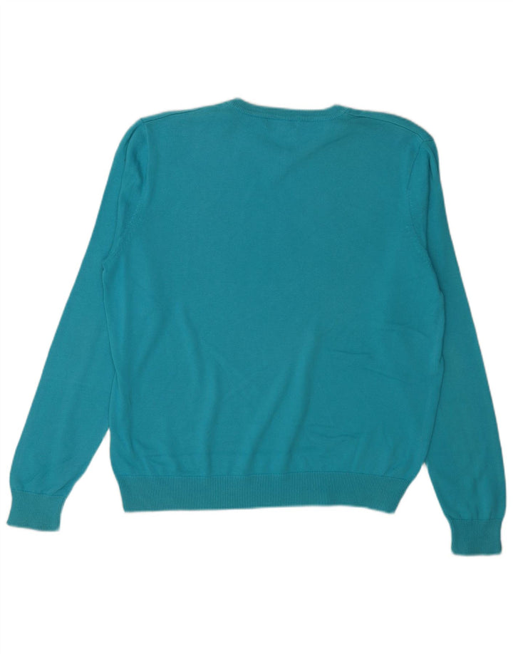 Lyle & Scott muški džemper s V-izrezom XL plavi pamuk