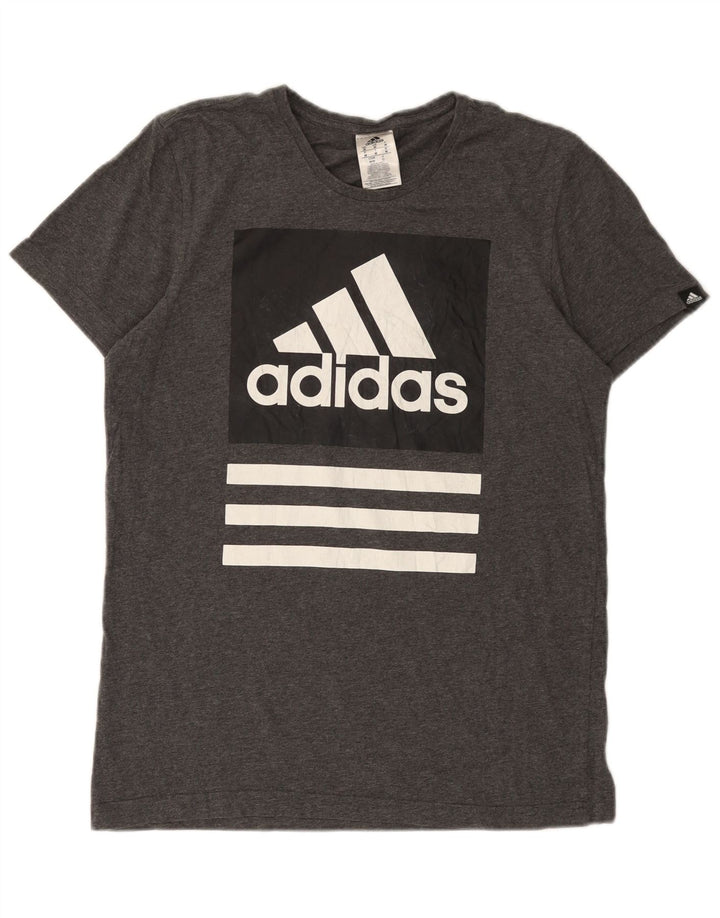 Adidas muška majica s grafičkim motivima, srednje sivi pamuk